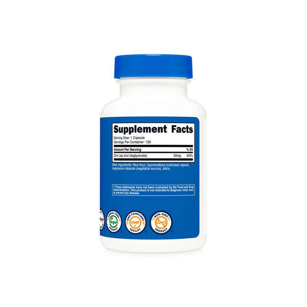 Bisglicinato de Zinc 50mg 120 cápsulas