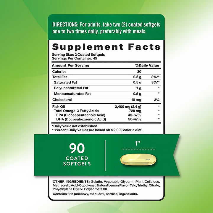 Aceite de Pescado 2400mg 120 cápsulas blandas