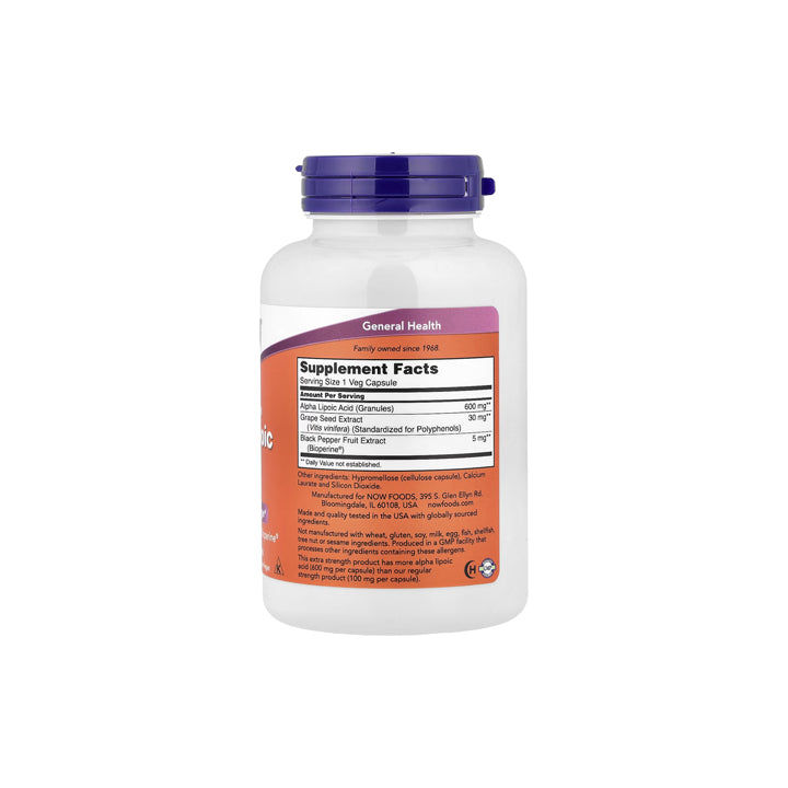 Ácido Alfa Lipoico 600mg 120 cápsulas