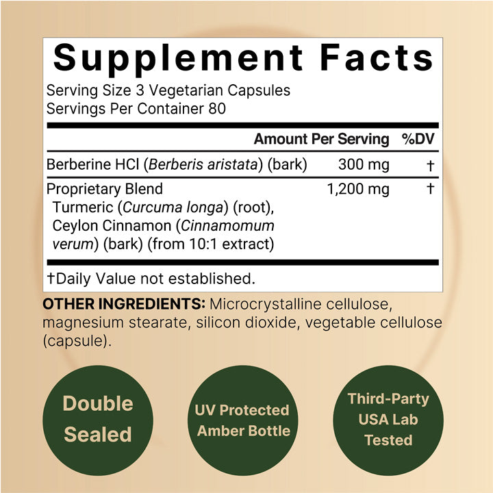 Berberina 1500mg 240 cápsulas