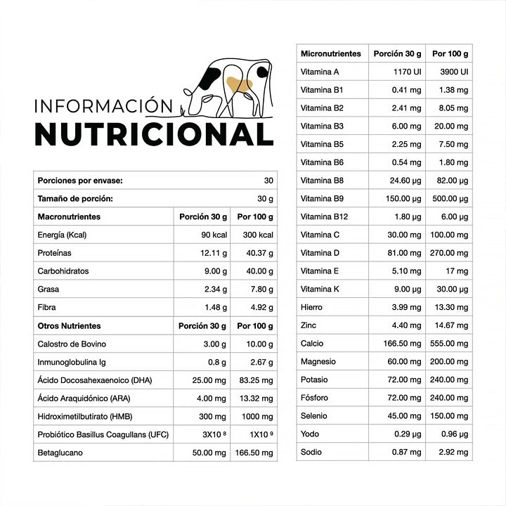 Calostro Bovino + HMB + Probióticos 900g