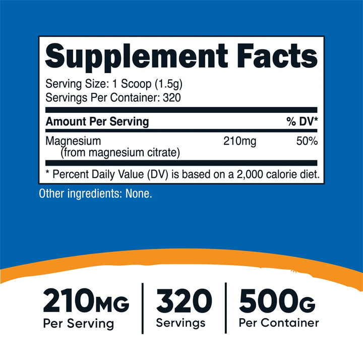 Citrato de Magnesio en polvo 500g