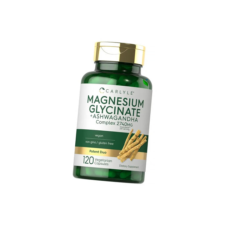 Complejo de Glicinato de Magnesio + Ashwagandha 2740mg 120 cápsulas
