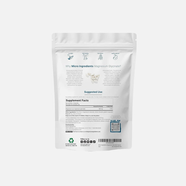 Glicinato de Magnesio 500mg 240 cápsulas