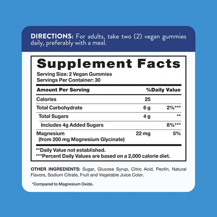 Glicinato de Magnesio 200mg 60 gomitas