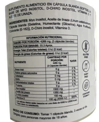 Inositol Myo & D-Chiro + Vitamina D 100 cápsulas