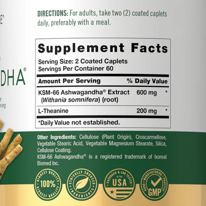 KSM-66 Ashwagandha 600mg 120 tabletas