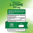 L-Lisina 500mg 130 cápsulas