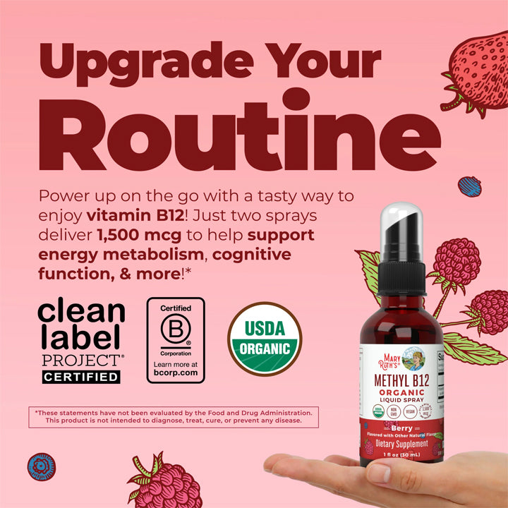Vitamina B12 Metilcobalamina Líquida Orgánica sabor Berries 30ml