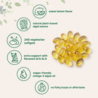 Omega-3 Vegano Aceite de Algas 1250mg 240 cápsulas blandas