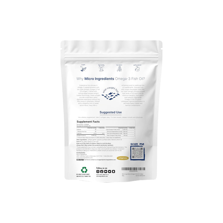 Omega-3 Triple Fuerza EPA 1200 + DHA 900mg 240 cápsulas blandas
