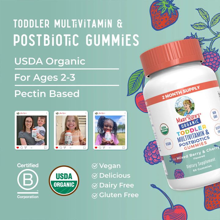 Multivitamínico Orgánico para Niños sabor Mezcla de Bayas y Cereza 60 gomitas