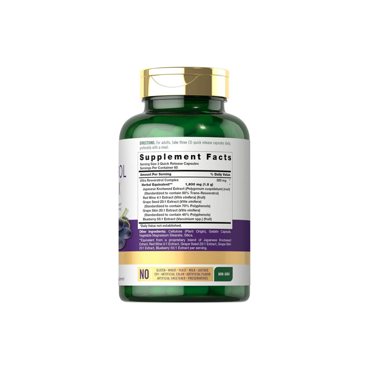 Resveratrol 1800mg 180 cápsulas