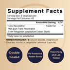 Resveratrol 1000mg 180 cápsulas