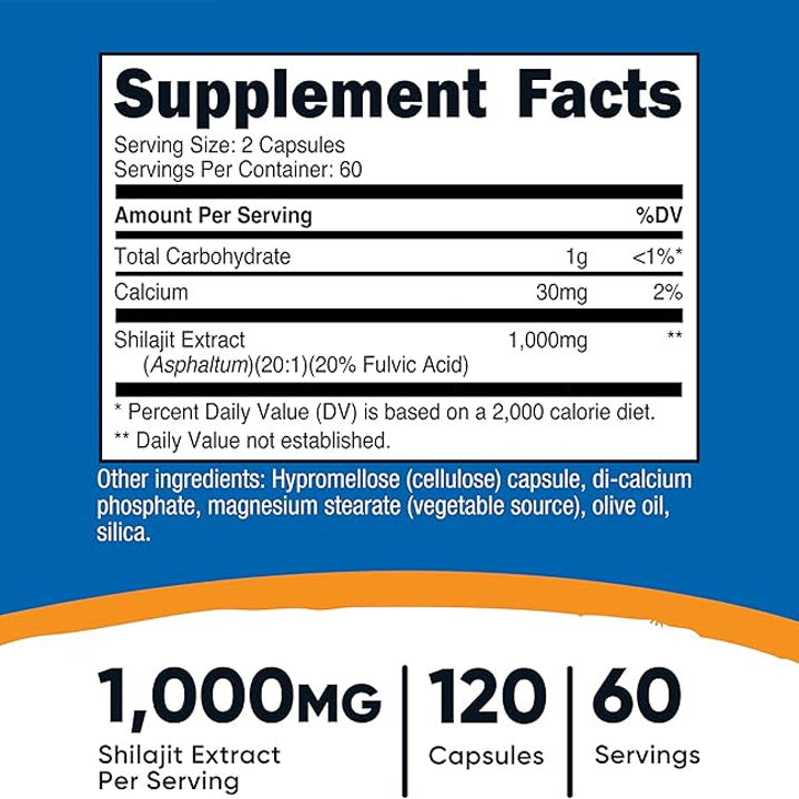 Shilajit 1000mg 120 cápsulas