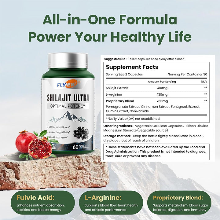 Shilajit Ultra con L-Arginina 60 cápsulas