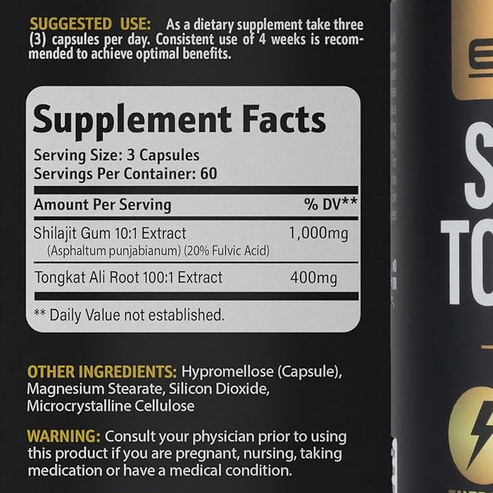 Shilajit con Tongkat Ali 180 cápsulas