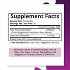 Trans-Resveratrol + Quercetina 1500mg 90 cápsulas