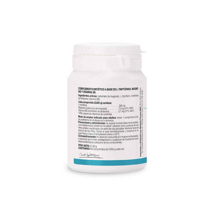 Triptófano con Magnesio + Vitamina B6 60 cápsulas