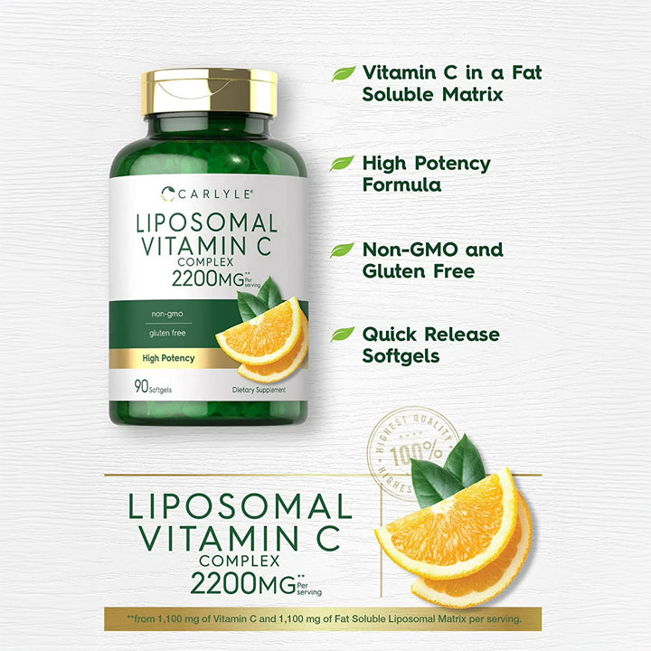 Vitamina C Liposomal 2200mg 90 cápsulas blandas
