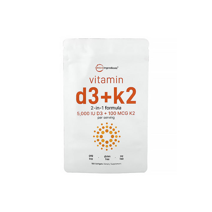 Vitamina D3 + K2 5,000UI / 100mcg 180 cápsulas blandas