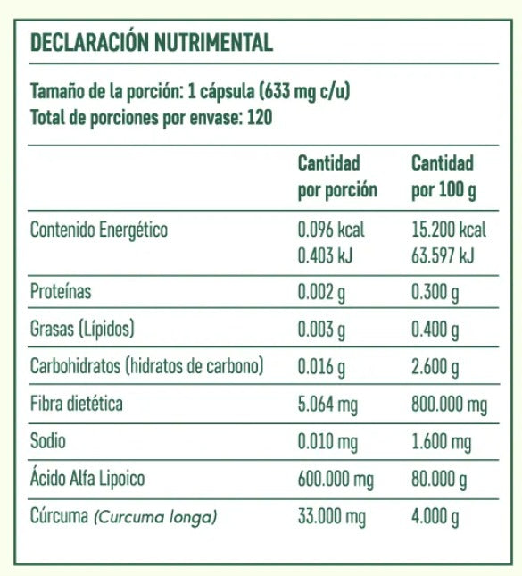 Ácido Alfa Lipoico 600mg 120 cápsulas