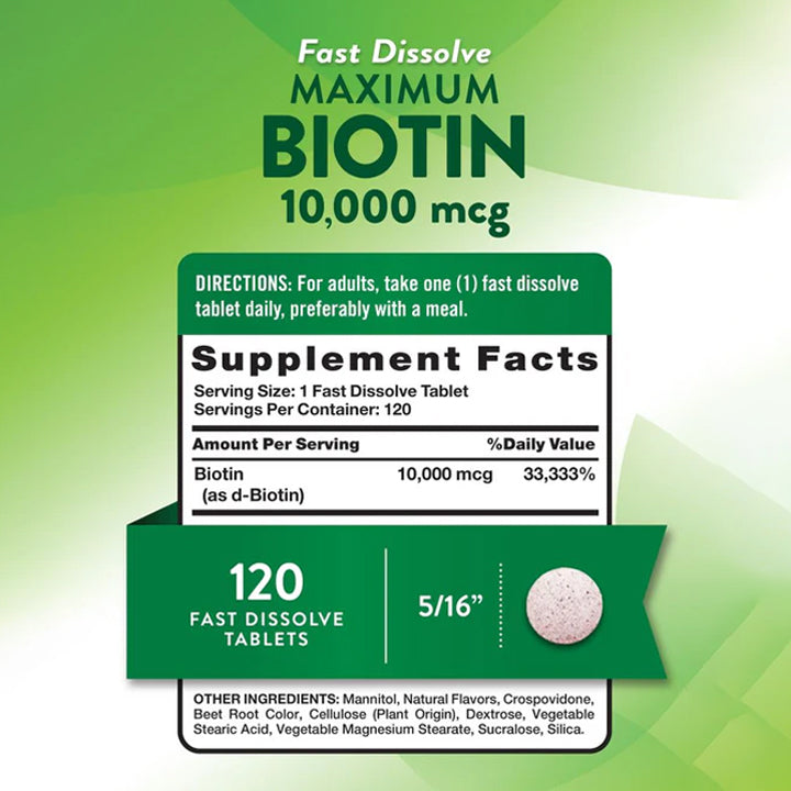 Biotina 10000mcg 120 tabletas