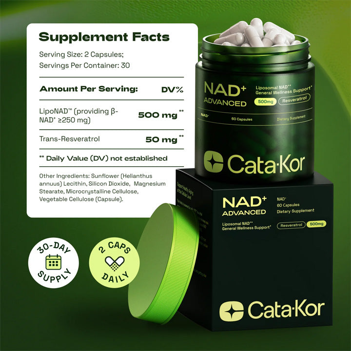 NAD+ Advanced Liposomal con Resveratrol 60 cápsulas