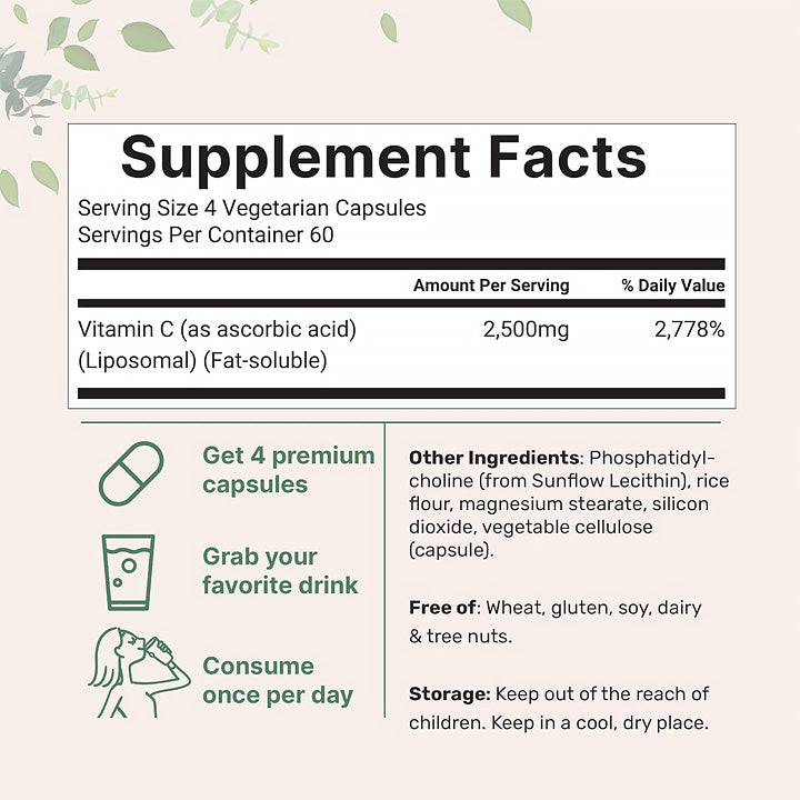 Vitamina C Liposomal 2500mg 240 cápsulas
