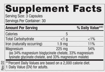 Complejo de Magnesio 225mg 90 cápsulas