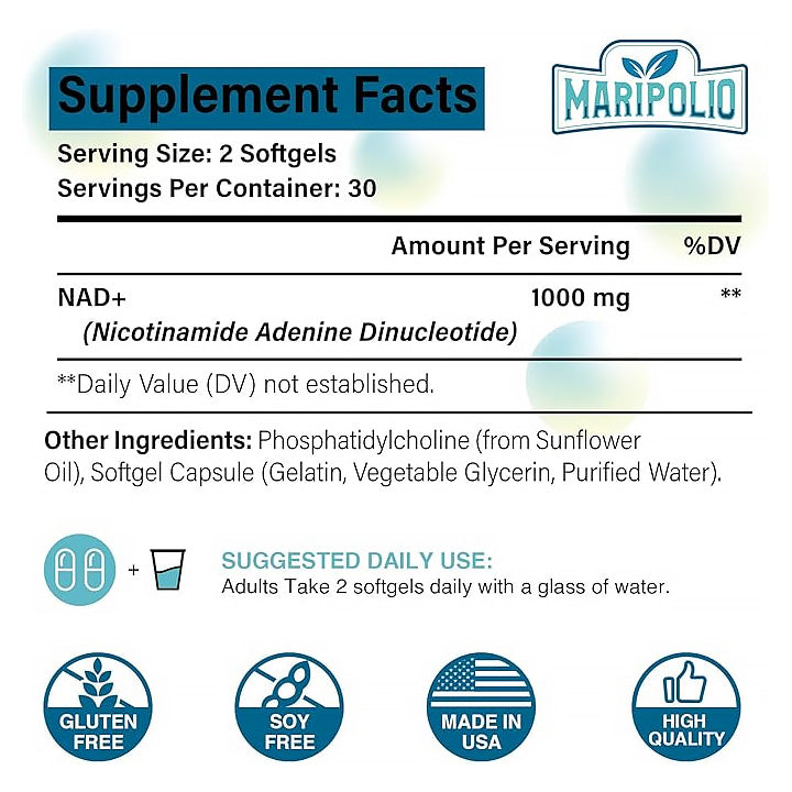 NAD+ Liposomal 1000mg 60 cápsulas blandas