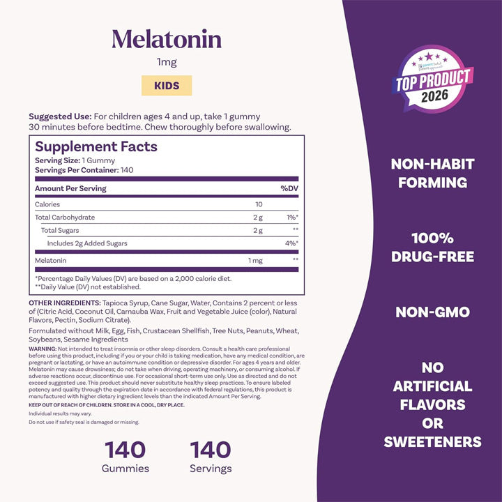 Melatonina Kids 1mg 140 gomitas