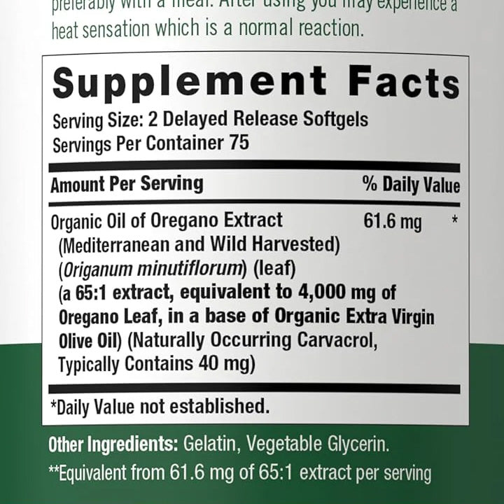 Aceite de Orégano 150 cápsulas