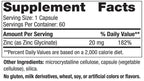 Glicinato de Zinc 60 cápsulas